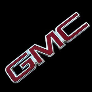 GMC Front Grille Emblem Bezel  Part 23122159 OEM 2014-2019 Sierra Chrome Red 17"